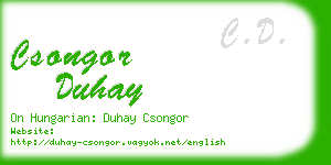 csongor duhay business card